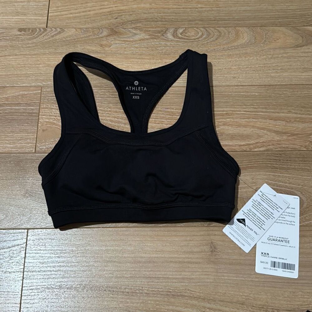 NWT athleta‎ black sports bra size xxs